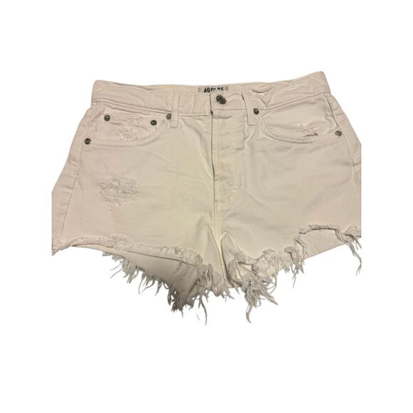 AGOLDE size 27 Off white cut off distressed shorts - EUC - Picture 1 of 7